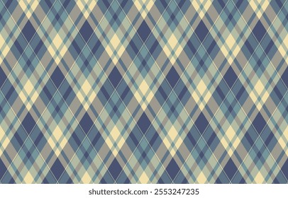 Argyle pattern of geometric rhombus. Harlequin check wallpaper design. Classic diamond shaped textile material for web background, print fabric clothing, sweater, wrapping paper, gift card, invitation