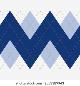 Argyle pattern of geometric rhombus. Harlequin design. Classic diamond shaped textile material for gift wrapping paper, socks, sweater, jumper, other modern textile or paper design.
