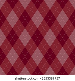 Argyle pattern of geometric rhombus. Harlequin design. Classic diamond shaped textile material for gift wrapping paper, socks, sweater, jumper, other modern textile or paper design.