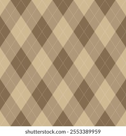 Argyle pattern of geometric rhombus. Harlequin design. Classic diamond shaped textile material for gift wrapping paper, socks, sweater, jumper, other modern textile or paper design.
