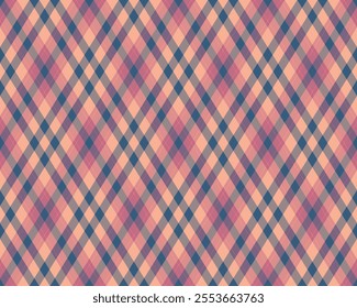 Argyle pattern of geometric rhombus. Harlequin check wallpaper design. Classic diamond shaped textile material for web background, print fabric clothing, sweater, wrapping paper, gift card, invitation