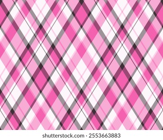 Argyle pattern of geometric rhombus. Harlequin check wallpaper design. Classic diamond shaped textile material for web background, print fabric clothing, sweater, wrapping paper, gift card, invitation