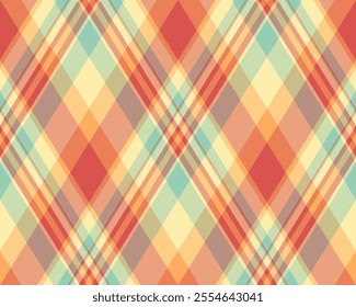 Argyle pattern of geometric rhombus. Harlequin check wallpaper design. Classic diamond shaped textile material for web background, print fabric clothing, sweater, wrapping paper, gift card, invitation