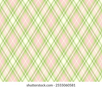 Argyle pattern of geometric rhombus. Harlequin check wallpaper design. Classic diamond shaped textile material for web background, print fabric clothing, sweater, wrapping paper, gift card, invitation