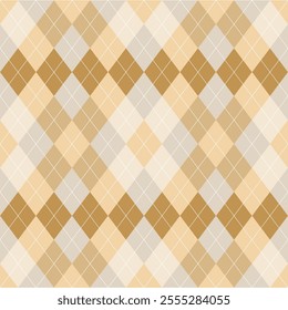 Argyle pattern  of geometric rhombus. Harlequin design. Classic diamond shaped textile material for gift wrapping paper, socks, sweater, jumper, other modern textile or paper design.