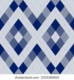 Argyle pattern  of geometric rhombus. Harlequin design. Classic diamond shaped textile material for gift wrapping paper, socks, sweater, jumper, other modern textile or paper design.