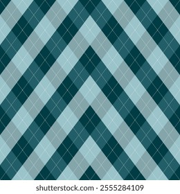 Argyle pattern of geometric rhombus. Harlequin design. Classic diamond shaped textile material for gift wrapping paper, socks, sweater, jumper, other modern textile or paper design.