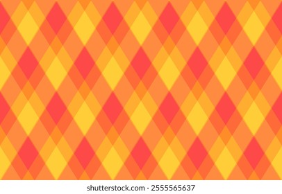 Argyle pattern of geometric rhombus. Harlequin check wallpaper design. Classic diamond shaped textile material for web background, print fabric clothing, sweater, wrapping paper, gift card, invitation