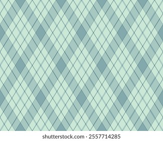 Argyle pattern of geometric rhombus. Harlequin check wallpaper design. Classic diamond shaped textile material for web background, print fabric clothing, sweater, wrapping paper, gift card, invitation
