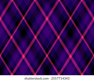 Argyle pattern of geometric rhombus. Harlequin check wallpaper design. Classic diamond shaped textile material for web background, print fabric clothing, sweater, wrapping paper, gift card, invitation