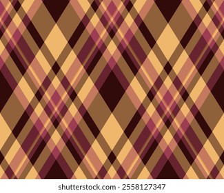 Argyle pattern of geometric rhombus. Harlequin check wallpaper design. Classic diamond shaped textile material for web background, print fabric clothing, sweater, wrapping paper, gift card, invitation