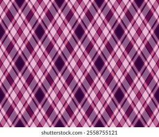 Argyle pattern of geometric rhombus. Harlequin check wallpaper design. Classic diamond shaped textile material for web background, print fabric clothing, sweater, wrapping paper, gift card, invitation