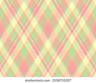 Argyle pattern of geometric rhombus. Harlequin check wallpaper design. Classic diamond shaped textile material for web background, print fabric clothing, sweater, wrapping paper, gift card, invitation