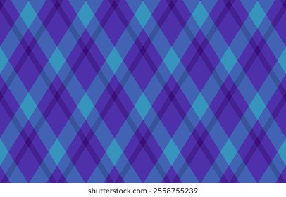 Argyle pattern of geometric rhombus. Harlequin check wallpaper design. Classic diamond shaped textile material for web background, print fabric clothing, sweater, wrapping paper, gift card, invitation