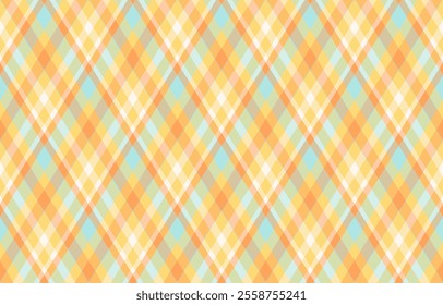 Argyle pattern of geometric rhombus. Harlequin check wallpaper design. Classic diamond shaped textile material for web background, print fabric clothing, sweater, wrapping paper, gift card, invitation