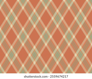 Argyle pattern of geometric rhombus. Harlequin check wallpaper design. Classic diamond shaped textile material for web background, print fabric clothing, sweater, wrapping paper, gift card, invitation