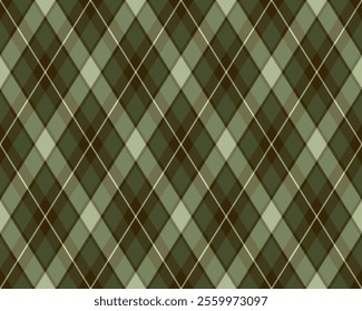 Argyle pattern of geometric rhombus. Harlequin check wallpaper design. Classic diamond shaped textile material for web background, print fabric clothing, sweater, wrapping paper, gift card, invitation