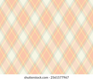 Argyle pattern of geometric rhombus. Harlequin check wallpaper design. Classic diamond shaped textile material for web background, print fabric clothing, sweater, wrapping paper, gift card, invitation