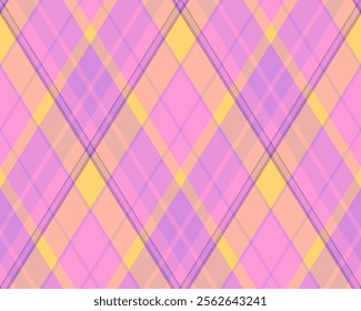 Argyle pattern of geometric rhombus. Harlequin check wallpaper design. Classic diamond shaped textile material for web background, print fabric clothing, sweater, wrapping paper, gift card, invitation