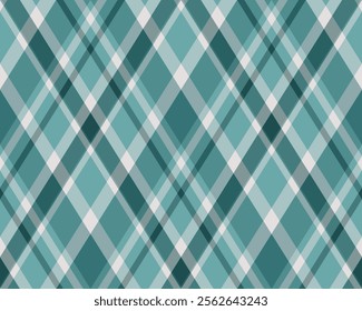 Argyle pattern of geometric rhombus. Harlequin check wallpaper design. Classic diamond shaped textile material for web background, print fabric clothing, sweater, wrapping paper, gift card, invitation