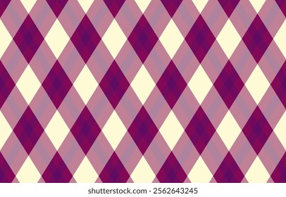 Argyle pattern of geometric rhombus. Harlequin check wallpaper design. Classic diamond shaped textile material for web background, print fabric clothing, sweater, wrapping paper, gift card, invitation