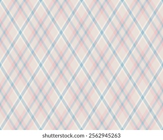 Argyle pattern of geometric rhombus. Harlequin check wallpaper design. Classic diamond shaped textile material for web background, print fabric clothing, sweater, wrapping paper, gift card, invitation