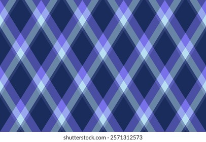 Argyle pattern of geometric rhombus. Harlequin check wallpaper design. Classic diamond shaped textile material for web background, print fabric clothing, sweater, wrapping paper, gift card, invitation