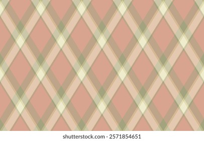 Argyle pattern of geometric rhombus. Harlequin check wallpaper design. Classic diamond shaped textile material for web background, print fabric clothing, sweater, wrapping paper, gift card, invitation