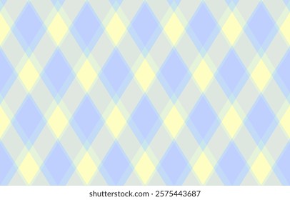 Argyle pattern of geometric rhombus. Harlequin check wallpaper design. Classic diamond shaped textile material for web background, print fabric clothing, sweater, wrapping paper, gift card, invitation