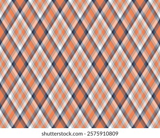 Argyle pattern of geometric rhombus. Harlequin check wallpaper design. Classic diamond shaped textile material for web background, print fabric clothing, sweater, wrapping paper, gift card, invitation