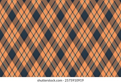 Argyle pattern of geometric rhombus. Harlequin check wallpaper design. Classic diamond shaped textile material for web background, print fabric clothing, sweater, wrapping paper, gift card, invitation