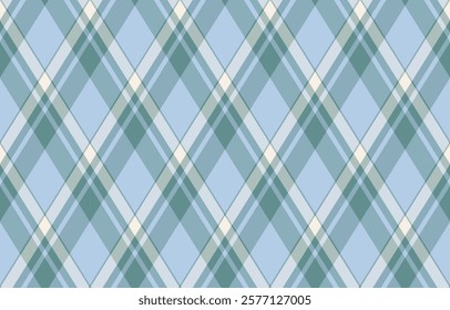 Argyle pattern of geometric rhombus. Harlequin check wallpaper design. Classic diamond shaped textile material for web background, print fabric clothing, sweater, wrapping paper, gift card, invitation