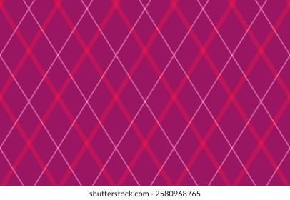 Argyle pattern of geometric rhombus. Harlequin check wallpaper design. Classic diamond shaped textile material for web background, print fabric clothing, sweater, wrapping paper, gift card, invitation