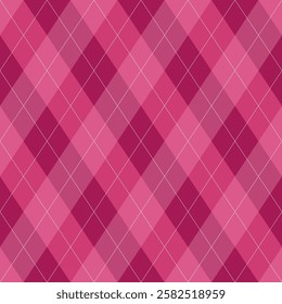 Argyle pattern of geometric rhombus. Harlequin design. Classic diamond shaped textile material for gift wrapping paper, socks, sweater, jumper, other modern textile or paper design.