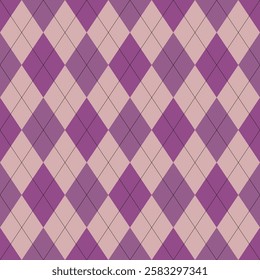 Argyle pattern of geometric rhombus. Harlequin design. Classic diamond shaped textile material for gift wrapping paper, socks, sweater, jumper, other modern textile or paper design.