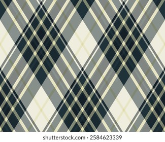 Argyle pattern of geometric rhombus. Harlequin check wallpaper design. Classic diamond shaped textile material for web background, print fabric clothing, sweater, wrapping paper, gift card, invitation