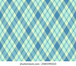 Argyle pattern of geometric rhombus. Harlequin check wallpaper design. Classic diamond shaped textile material for web background, print fabric clothing, sweater, wrapping paper, gift card, invitation