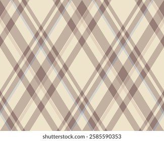 Argyle pattern of geometric rhombus. Harlequin check wallpaper design. Classic diamond shaped textile material for web background, print fabric clothing, sweater, wrapping paper, gift card, invitation