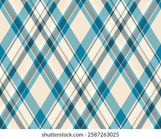 Argyle pattern of geometric rhombus. Harlequin check wallpaper design. Classic diamond shaped textile material for web background, print fabric clothing, sweater, wrapping paper, gift card, invitation