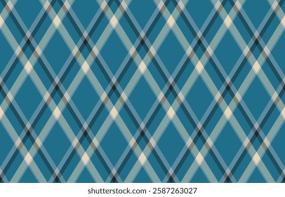 Argyle pattern of geometric rhombus. Harlequin check wallpaper design. Classic diamond shaped textile material for web background, print fabric clothing, sweater, wrapping paper, gift card, invitation