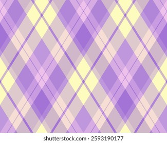 Argyle pattern of geometric rhombus. Harlequin check wallpaper design. Classic diamond shaped textile material for web background, print fabric clothing, sweater, wrapping paper, gift card, invitation