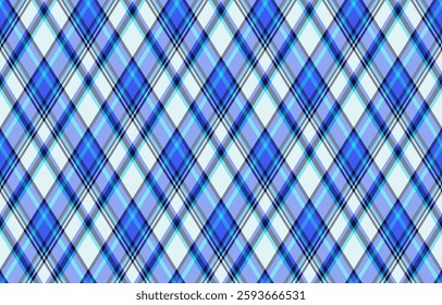 Argyle pattern of geometric rhombus. Harlequin check wallpaper design. Classic diamond shaped textile material for web background, print fabric clothing, sweater, wrapping paper, gift card, invitation