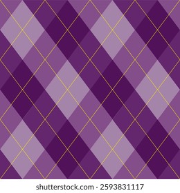 Argyle pattern of geometric rhombus. Harlequin design. Classic diamond shaped textile material for gift wrapping paper, socks, sweater, jumper, other modern textile or paper design.