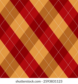 Argyle pattern of geometric rhombus. Harlequin design. Classic diamond shaped textile material for gift wrapping paper, socks, sweater, jumper, other modern textile or paper design.