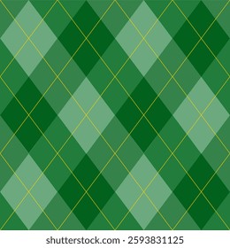 Argyle pattern of geometric rhombus. Harlequin design. Classic diamond shaped textile material for gift wrapping paper, socks, sweater, jumper, other modern textile or paper design.