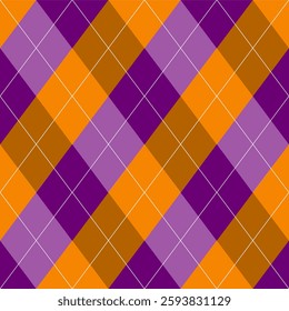 Argyle pattern of geometric rhombus. Harlequin design. Classic diamond shaped textile material for gift wrapping paper, socks, sweater, jumper, other modern textile or paper design.