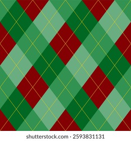 Argyle pattern of geometric rhombus. Harlequin design. Classic diamond shaped textile material for gift wrapping paper, socks, sweater, jumper, other modern textile or paper design.