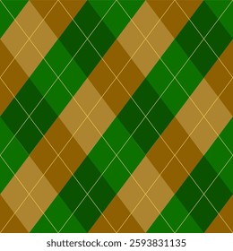 Argyle pattern of geometric rhombus. Harlequin design. Classic diamond shaped textile material for gift wrapping paper, socks, sweater, jumper, other modern textile or paper design.