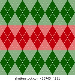 Argyle pattern of geometric rhombus. Harlequin design. Classic diamond shaped textile material for gift wrapping paper, socks, sweater, jumper, other modern textile or paper design.	