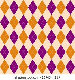 Argyle pattern of geometric rhombus. Harlequin design. Classic diamond shaped textile material for gift wrapping paper, socks, sweater, jumper, other modern textile or paper design.	